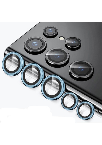 Samsung Galaxy S22 Ultra Kamera Koruyucu Lens Alüminyum Alışımlı Safir Cam Kolay Kurulum [3+2] Adet