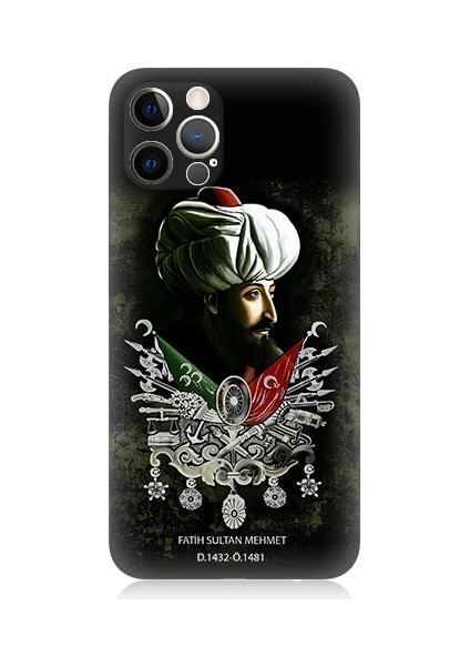 Apple Iphone 12 Pro Uyumlu Fatih Sultan Mehmet Desenli Silikon Kılıf