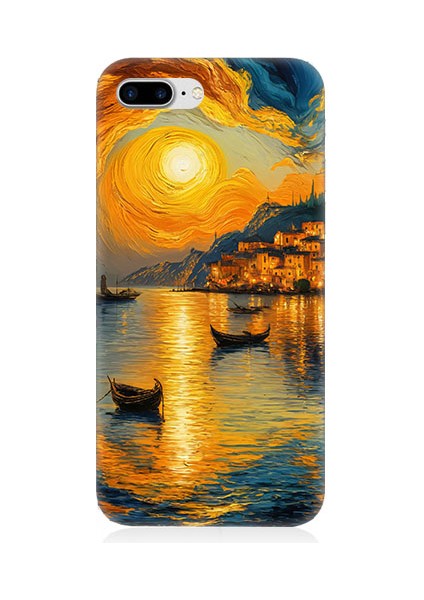 Apple Iphone 7 Plus Uyumlu Gün Batımı Manzara Desenli Silikon Kılıf