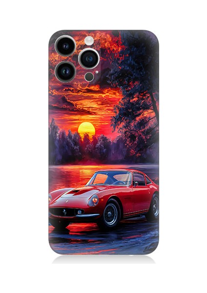 Apple Iphone 13 Pro Max Uyumlu Kırmızı Spor Araba Desenli Silikon Kılıf