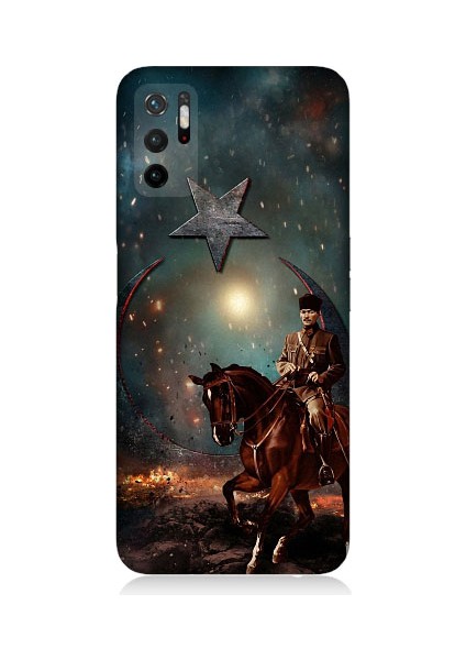 Xiaomi Poco M3 Pro Uyumlu Mustafa Kemal Atatürk ve Mücadele Yılları Desenli Silikon Kılıf