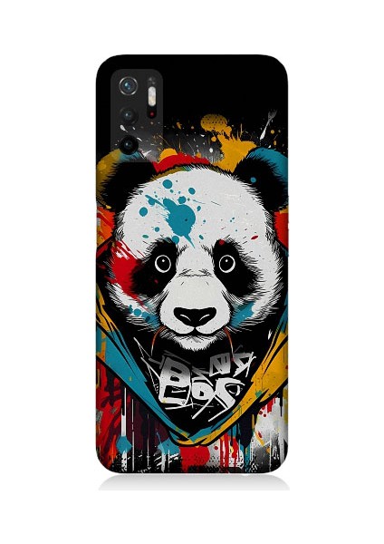 Xiaomi Poco M3 Pro Uyumlu Renkli Boyalı Panda Desenli Silikon Kılıf