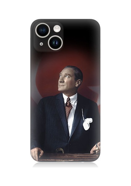 Apple Iphone 13 Uyumlu Mustafa Kemal Atatürk Desenli Silikon Kılıf