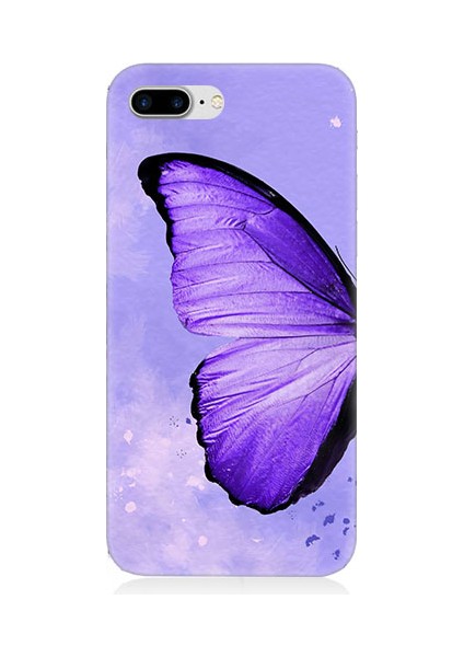 Apple Iphone 7 Plus Uyumlu Mor Kelebek Desenli Silikon Kılıf