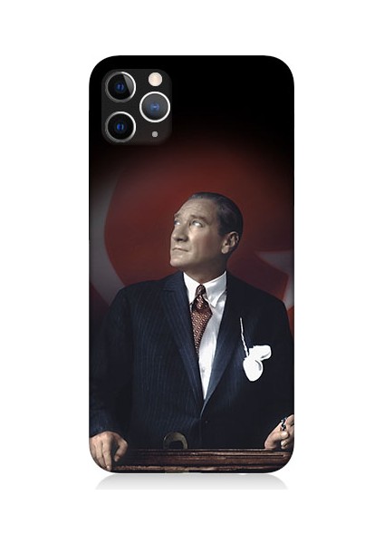 Apple Iphone 11 Pro Max Uyumlu Mustafa Kemal Atatürk Desenli Silikon Kılıf