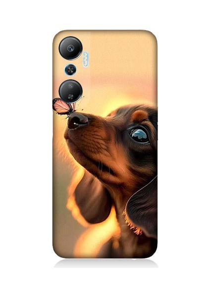 Infinix Hot 20 Uyumlu Sevimli Köpek ve Kelebek Desenli Silikon Kılıf