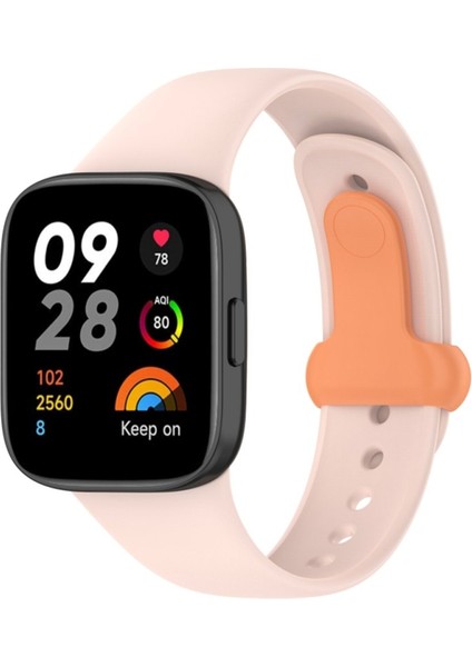Xiaomi Redmi Watch 3 Uyumlu Kordon Origami Delikli Şeker Renk Yumuşak Esnek Silikon Kilit Aparatlı (Active Modeline Uymaz)