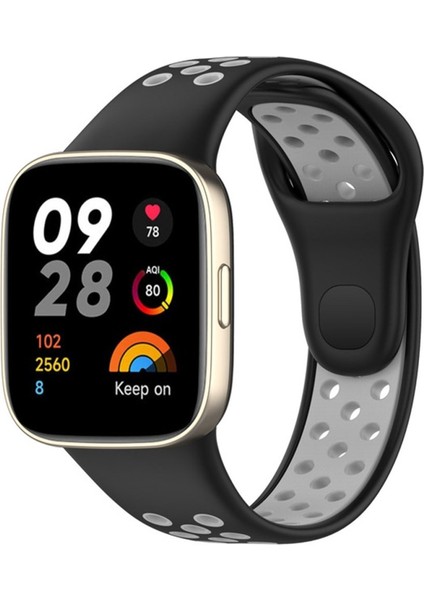 Xiaomi Redmi Watch 3 Uyumlu Kordon Nike Delikli Hava Alan Spor Kordon Kayış (Active Modeline Uymaz)