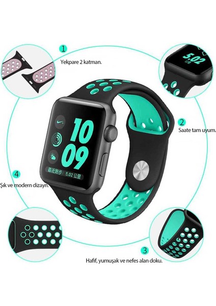 M.tk moveteck Xiaomi Redmi Watch 3 Uyumlu Kordon Nike Delikli Hava Alan Spor Kordon Kayış (Active Modeline Uymaz)