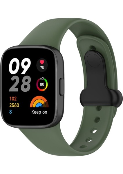 Xiaomi Redmi Watch 3 Uyumlu Kordon Origami Delikli Şeker Renk Yumuşak Esnek Silikon Kilit Aparatlı (Active Modeline Uymaz)