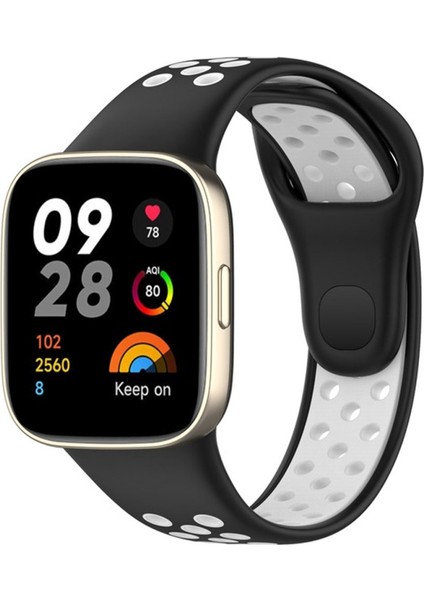 Xiaomi Redmi Watch 3 Uyumlu Kordon Nike Delikli Hava Alan Spor Kordon Kayış (Active Modeline Uymaz)