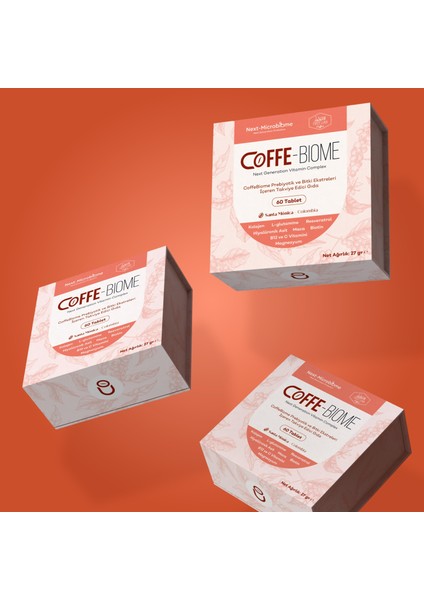 Coffe-Biome Kahve, Prebiyotik ve Bitki Ekstreleri Içeren Takviye Edici Gıda (60 Çiğnenebilir Tablet)