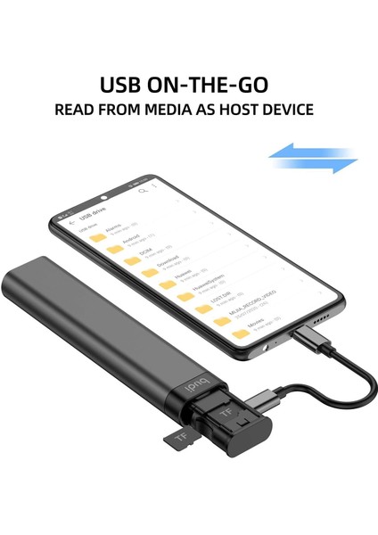 Cable Stick 9'u 1 Arada Temel Seyahat Şarj ve Veri Senkronizasyon Kablo Çubuğu - Siyah DC516B