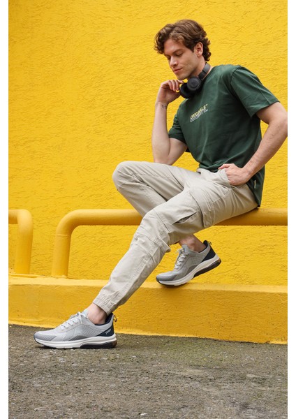 29657 Gri - Lacivert Erkek Sneaker Günlük Spor Ayakkabı indirimleri