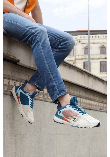 29730 Bej - Mavi Erkek Sneaker Günlük Spor Ayakkabı