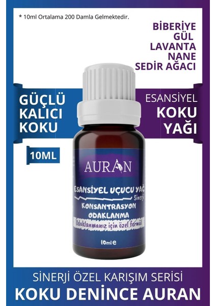 Konsantrasyon - Odaklanma Sinerji Karışım Esansiyel Uçucu Yağ Buhurdanlık Yağı Aromaterapi Difüzör