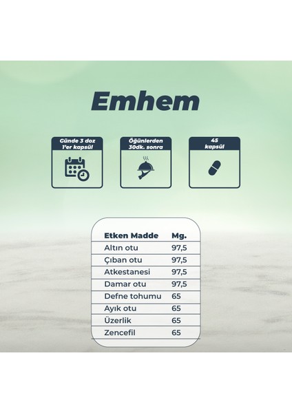 Emhem 90 Kapsül 650mg - Altın Otu Içeren Takviye Edici Gıda