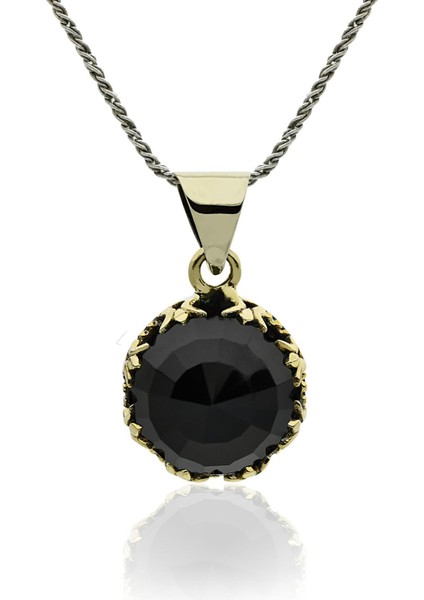 Oniks Taşlı Lale Motifli Yuvarlak Otantik Gümüş Kadın Set fiyatları