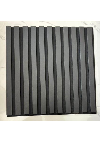 50X50CM 1 Adet Siyah Renk Akustik Panel 3mm Keçe ve 8mm Mdflam Salon Ofis Duvar Çıtası Paneli Cide