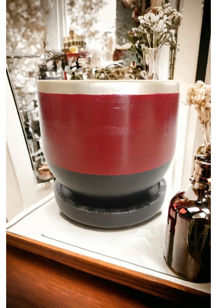 Orta Boy(1,5litre) Özel Tasarım Saksı Tabak Ağaç Saksısı Yuvarlak Oval Tasarım Saksılar