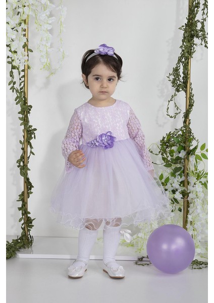 Minimony 6-24 Ay Uzun Kol Tüllü Kız Bebek Çocuk Bayramlık Abiye Gelinlik Elbisesi 1009 fiyatları