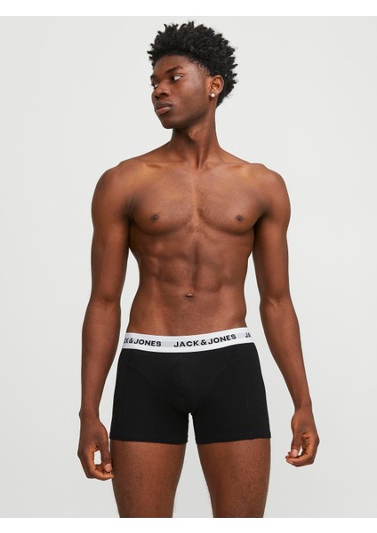 Jack & Jones Erkek Logolu Beli Lastikli 5'li Boxer Paketi - Solid