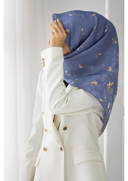 Twill İpek Eşarp - 51776 - 0031 İndigo Mavisi