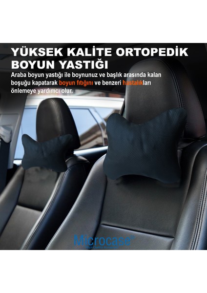 3D Ortopedik Oto Araç Oyuncu Koltuk Boyun Yastığı 25X17CM 1 Adet AL4335 Siyah