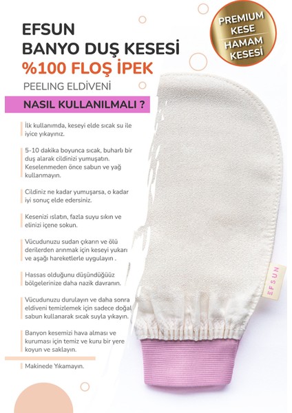 Banyo Duş Kesesi Peeling Eldiveni %100 Floş Ipek Kadınlar Için, Premium Kese, Hamam Kesesi,pembe