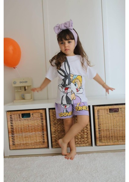 Kız Çocuk Paw Petrol Bugs Bunny Mickey Şortlu Takım