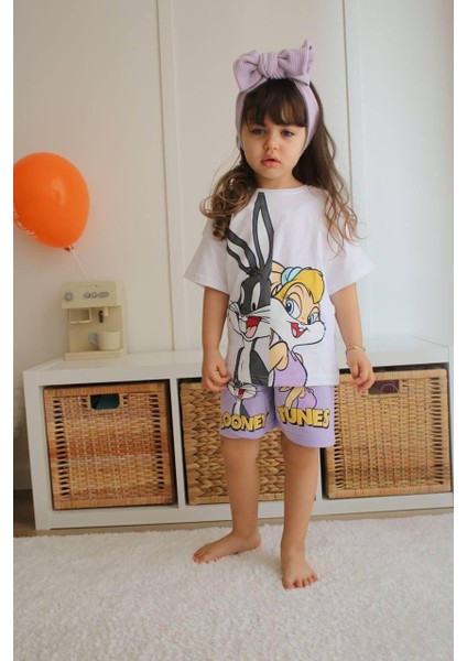 Kız Çocuk Paw Petrol Bugs Bunny Mickey Şortlu Takım