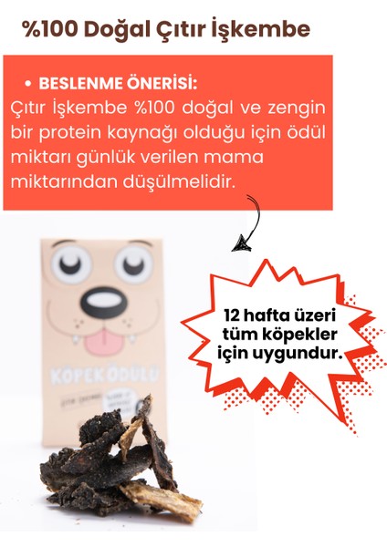 Doğal Köpek Ödül Maması 4 Adet Katkısız Köpek Ödül Maması Seti Kurutulmuş Et Çıtır Işkembe 4X50 gr