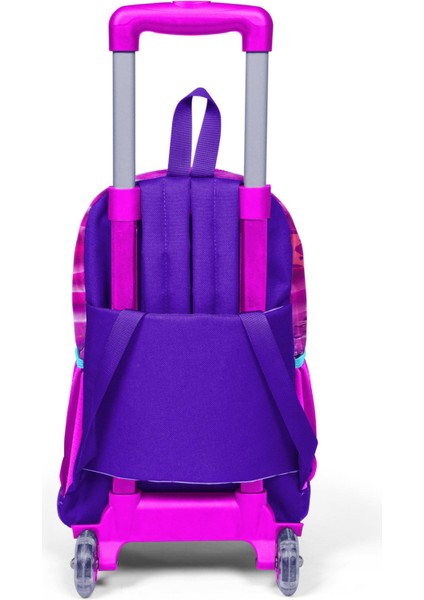 Kids Pembe Mor Kaplumbağa Desenli Üç Bölmeli Çekçekli Okul Sırt Çantası 23956 fiyatları