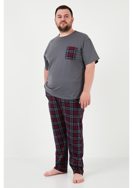 Pamuklu Regular Fit Büyük Beden Pijama Takımı Erkek Pijama Takımı 6572002B