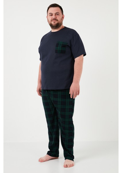 Pamuklu Regular Fit Büyük Beden Pijama Takımı Erkek Pijama Takımı 6572002B fiyatları
