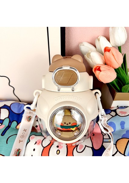 Plastik Çift Içme Hasır Pot Göbek Bardak Büyük Kapasiteli Çocuk Su Bardağı Yaz Yüksek Görünümlü Sevimli Kız Öğrenci Hediye Fincan (Yurt Dışından)