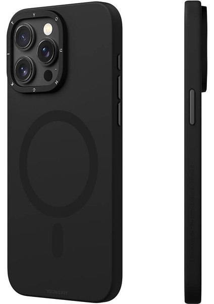 iPhone 15 Pro Uyumlu Kılıf Velvet Magnet Serisi Kapak Siyah