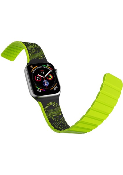 Watch 7 41MM Uyumlu Kordon Youngkit Technology Magnetik Tak Çıkar Silikon Strap Kayış Yeşil modelleri
