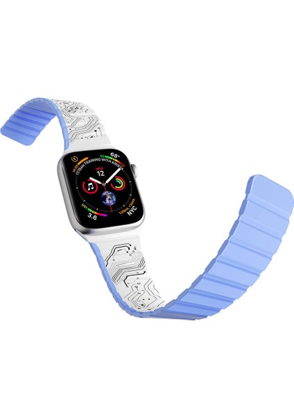 Watch 44MM Uyumlu Kordon Youngkit Technology Magnetik Tak Çıkar Silikon Strap Kayış Beyaz fiyatları