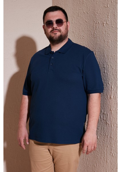 Pamuklu Regular Fit Büyük Beden Polo Yaka T Shirt Erkek Polo Yaka T Shirt 5902127B