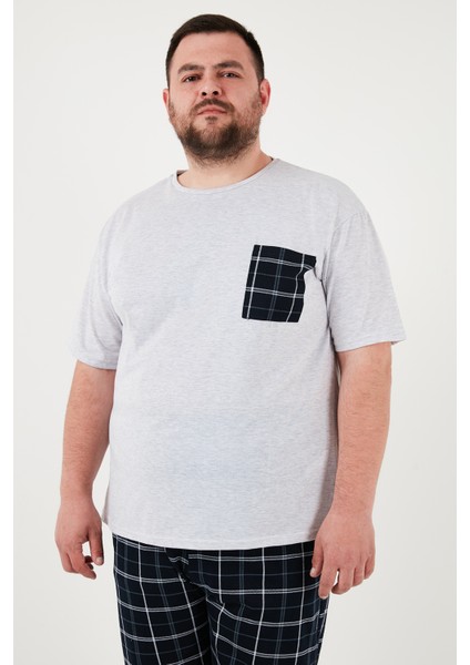 Pamuklu Regular Fit Büyük Beden Pijama Takımı Erkek Pijama Takımı 6572002B
