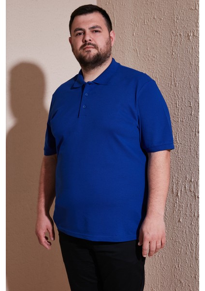 Pamuklu Regular Fit Büyük Beden Polo Yaka T Shirt Erkek Polo Yaka T Shirt 5902127B
