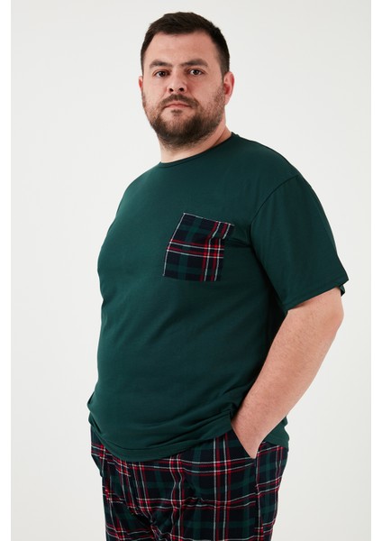 Pamuklu Regular Fit Büyük Beden Pijama Takımı Erkek Pijama Takımı 6572002B