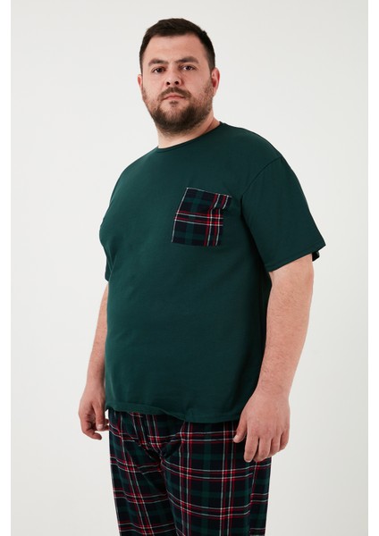 Pamuklu Regular Fit Büyük Beden Pijama Takımı Erkek Pijama Takımı 6572002B
