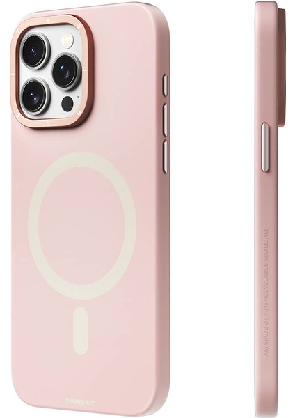 iPhone 14 Pro Uyumlu Kılıf Velvet Magnet Serisi Kapak Pembe
