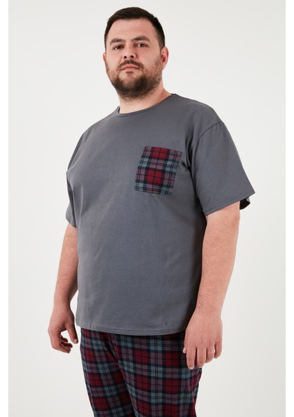 Pamuklu Regular Fit Büyük Beden Pijama Takımı Erkek Pijama Takımı 6572002B indirimleri