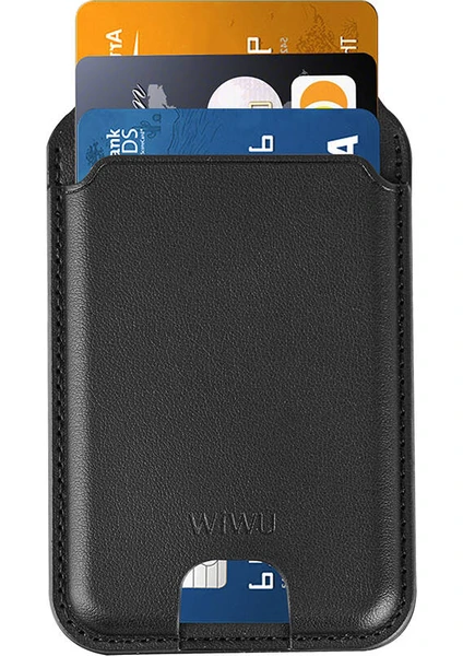 Standlı Magnetik Kartlık Wiwu MW-003 Mag Wallet Siyah