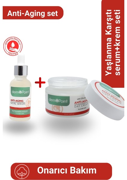 Yaşlanma Karşıtı 2'li Onarıcı Bakım Seti | Anti-Aging Serum + Anti-Aging Günlük Krem