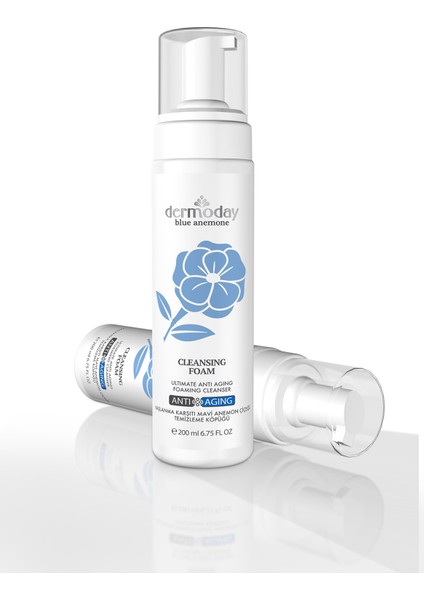 Mavi Anemon Çiçeği Cilt Temizleme Köpüğü Yaşlanma Karşıtı modelleri