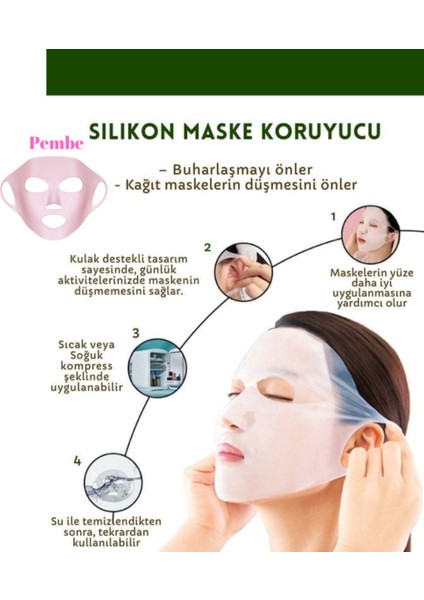 - Yüz Maskesi Koruyucu & Sabitleyici - Kağıt Maske Sabitleyici - Pembe